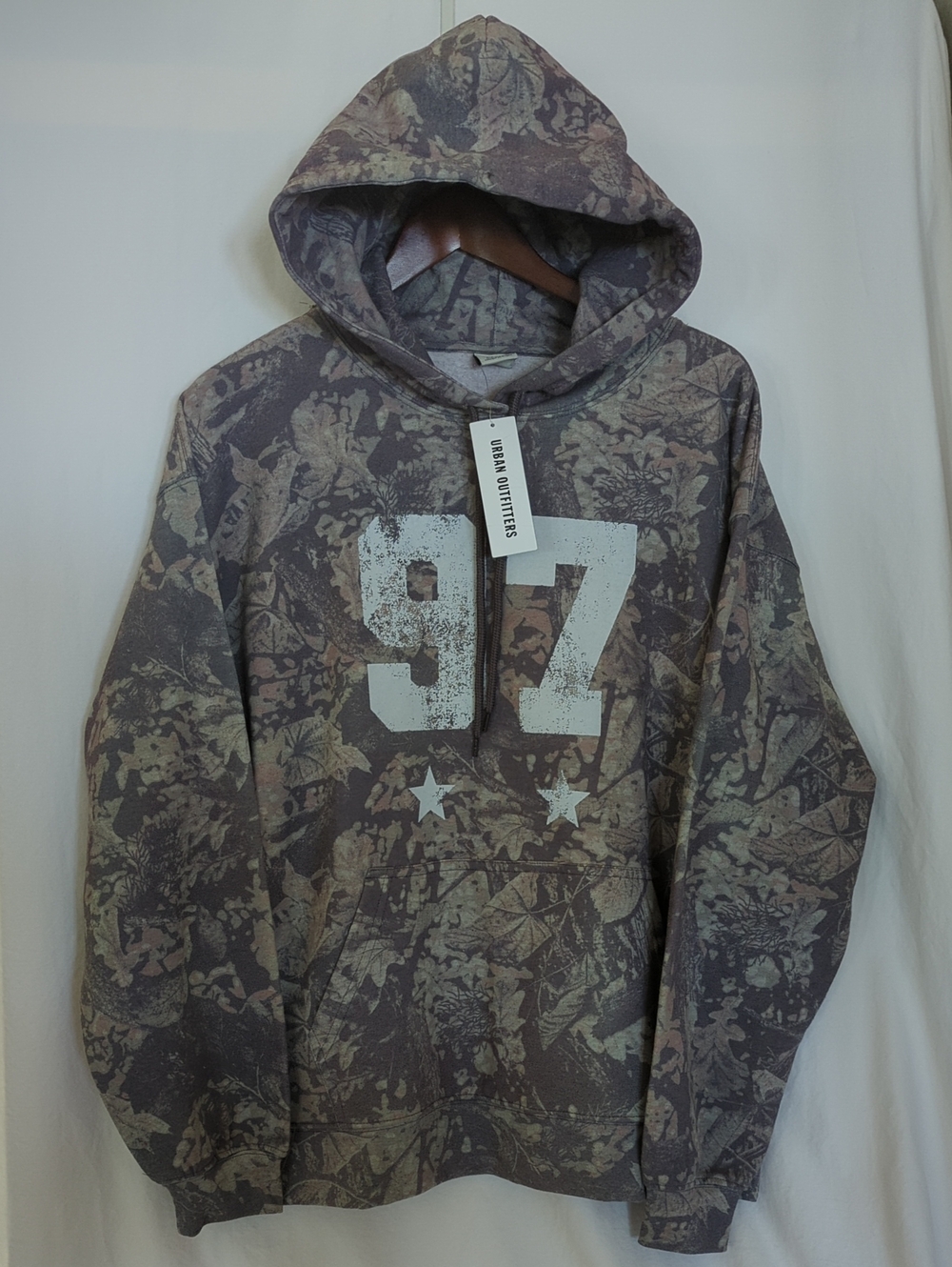 NWT Urban Outfitters Camo 97 Oversized Graphic Hoodie Sweatshirt Green S M